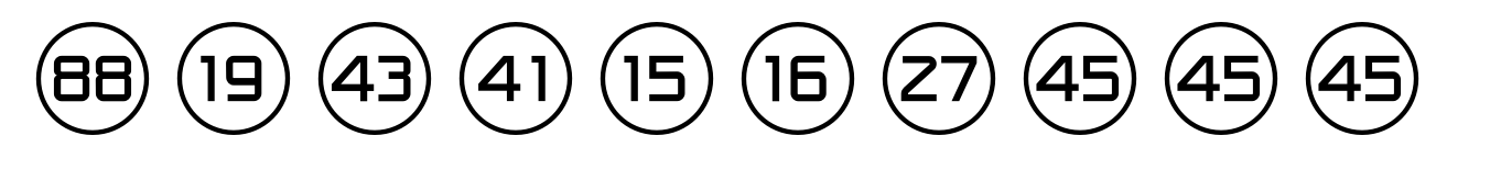 Numbers Style One Circle Positive